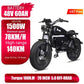 1500W 48V60AH Black Warrior Motorbikes 20inch Fat Tyre Electric Bike Adult Road Hydraulic brake E-bike Adult Road  Electric Bike