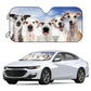 1pc Car Sunshade Windshield Car Five Cute Dogs UV Protection With 4 Free Suction Cups Front Window Windshield Parasol