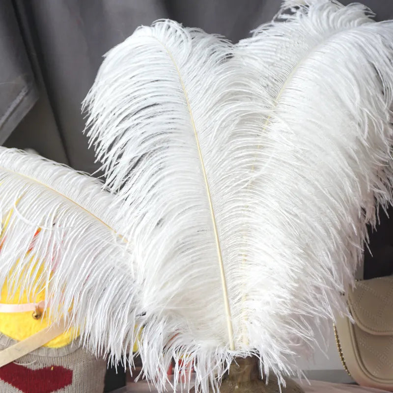 White Ostrich Feather Plumes Decor 15-70cm Big Ostrich Feathers Carnaval Table Centerpieces Party Wedding Accessories Decoration