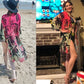 Women'S Summer Beach Kimono Cardigan Floral Print Chiffon Loose Top Bikini Cover Up Sexy Transparent Shawl Oversize Cardigan