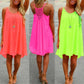 Women Beach Dress Fluorescence Female Summer Dress Chiffon Voile Women Dress Summer Style Women Clothing Large Size