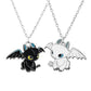 Cartoon Black White Enamel Double Fly Dragon Necklace Pendant Hip Hop Reiki Chakra Couple Choker Jewelry Keychain Best Friends