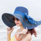 Women Summer Beach Travel Straw Hat Korean Seaside Big Hat Brim Sunblock Sunshade Holiday Foldable Fashion Big Cool Hat