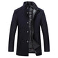 Winter Men's Wool Coat Solid Stand Collar Wool Overcoat Removable Liner Thicken Outerwear Men's Clothing Father Coats A2F997