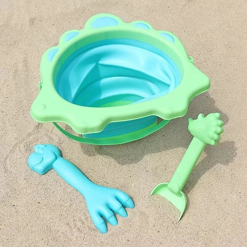 3pcs/set Unicorn Beach Toys Dinosaur Kids Infants Digging Sand Plastic Shovels Buckets Kettles Water Play Toys For Children Gift