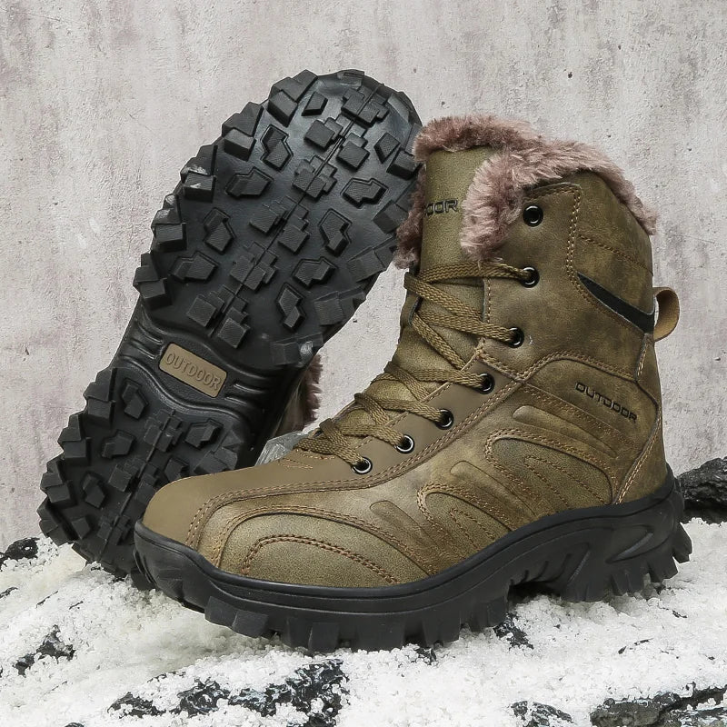 YISHEN Snow Boots Men Hiking Shoes Outdoor Winter Warm Plush Men Shoes Footwear Work Boots Bottes De Neige Pour Homme Size 40-48