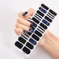 22pcs Blue Gel Nail Patch Slider Glitter Pink Adhesive Full Coverage Gel Nail Patch UV Lamp Cured Manicure for Woman & Girl