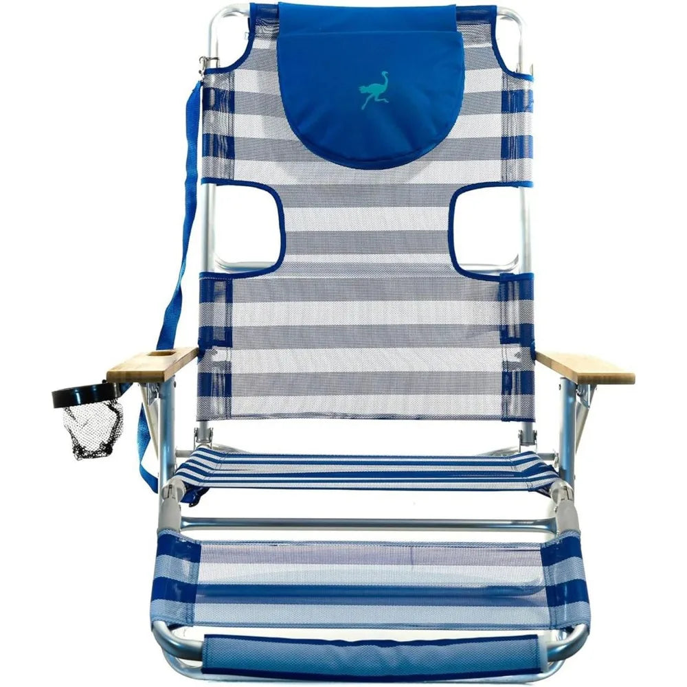 Beach Chair, Beaches Reclining Lounge Chairs with Footrest, Outdoor Furniture for Patio, Beach Chair