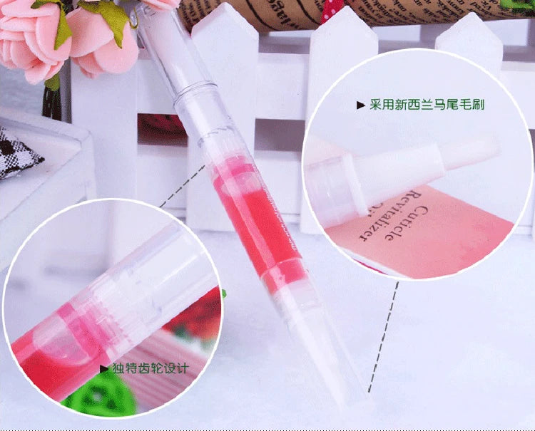 10Pcs/set Nail Care Nutrition Oil Pen Sweet Strawberry/Orange/Peach Flavor Nail Cuticle Oil Deep Moisturize Salon Cuticle Oil