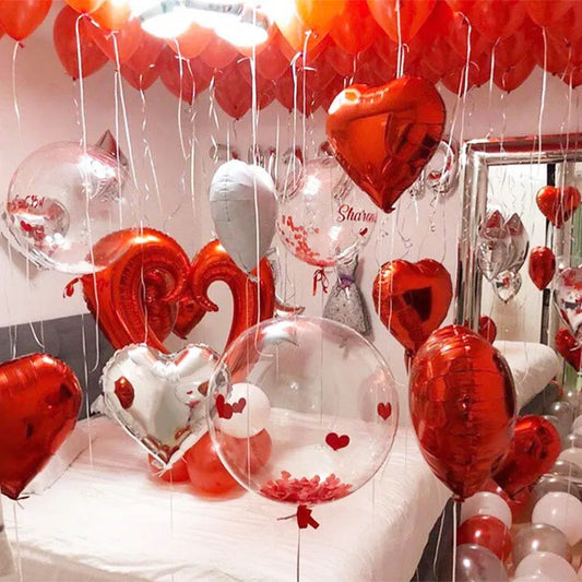 18 Inch Love Theme Foil Balloons Romantic Heart Helium Balloon Wedding Valentines Day Party Decoration Adult Bachelor Shower Glo