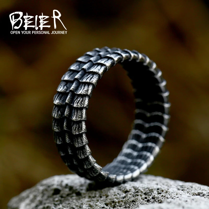 Beier 2022 New Creative Designs 316L Stainless Steel Viking Dragon Ring For Men Vintage Dragon Scale Jewelry