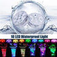 10leds RGB Led Submersible Light Underwater Night Lamp Battery Operated Garden Swimming Pool Light for Wedding Party Vase Bowl