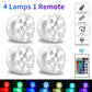 10 LED RGB Underwater Lights with Magnetic Suction Cups 16 Color Lights Fish Tank Pool Underwater Lighting Plant Grow Lights