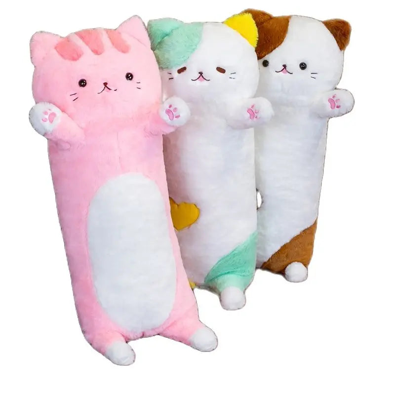 80CM New Soft Long Cat Boyfriend Pillow Plush Toys Stuffed Pause Office Nap Sleep Cushion Gift Doll for Kids Girls