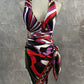 Women Swimsuit Split Swimsuit Bikini Striped Geometry Pattern One-Piece Swimsuit