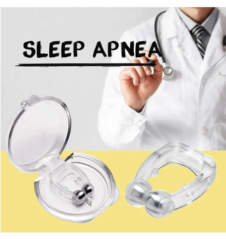 Anti Snoring Magnetic Silicone Nose Clip Snore Stopper For Men Women Sleeping Aid Apnea Guard Nasal Dilator Beauty Health