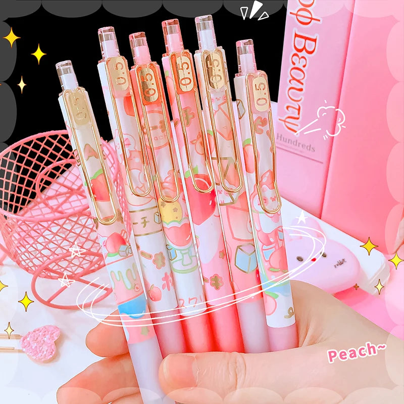 Aesthetic stationery items back to school peach cat Ballpoint pen gel pens Elegant pens Kawaii Stationery supplies cute pens