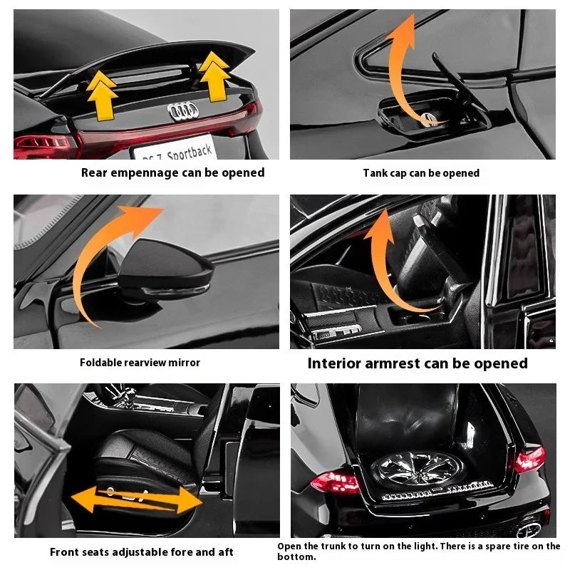 1:18 AUDI RS7 Sportback Four Door Coupe Remote Control Alloy Diecast Model Car Hobby Collecting Decorative Gifts Boyfriend Box