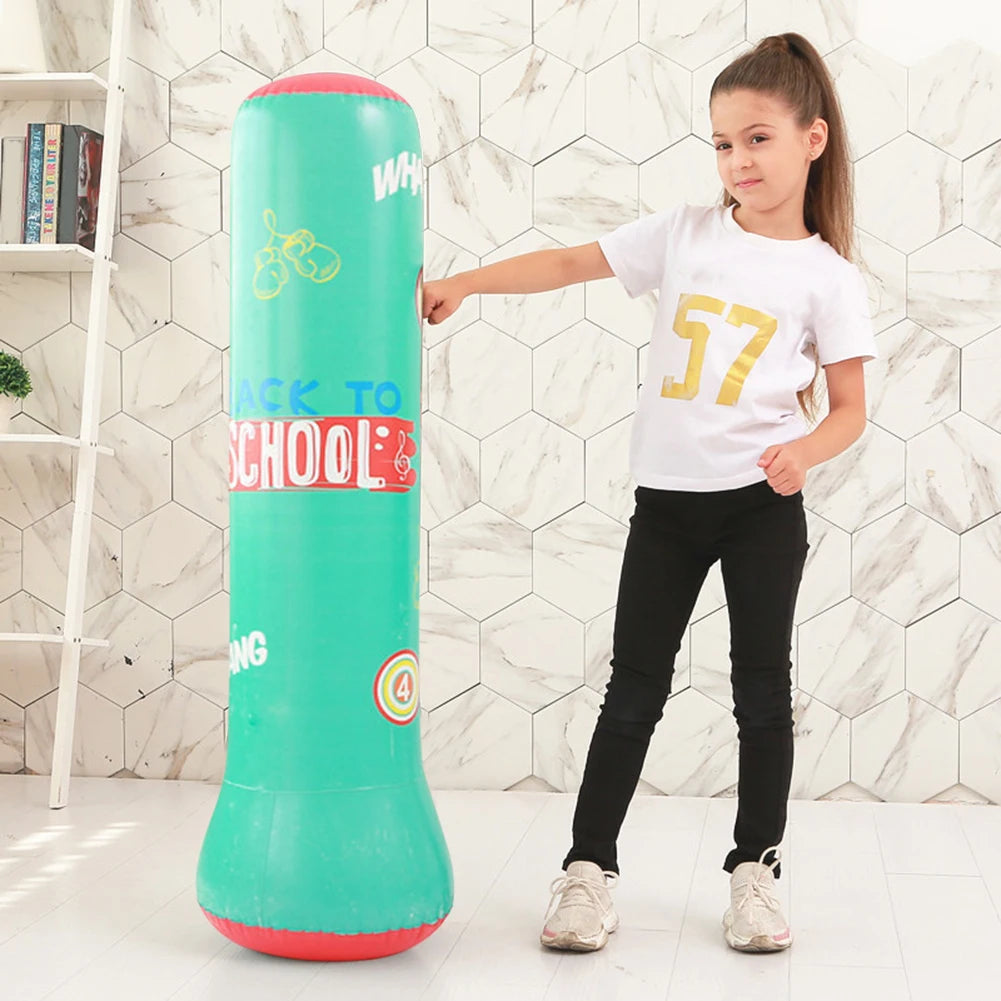 Children Tumbler Inflatable Punching Bag Gym Fitness Boxing Training Kids Sandbag Home Gym Fitness Boxing Fight Training Toy