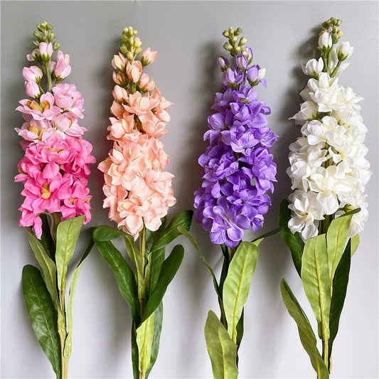 Big Artificial Hyacinth Violet Flower Branch Fleurs Artificielles for Autumn Fall Home Wedding Decoration Fake Flowers Wreath