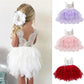 Lace Backless Girls Summer Dress 2023 Flower Design Baby Girl Birthday Clothing Kids Wedding Ball Gown Toddler Girls Casual Wear