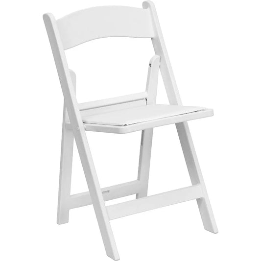 Hercules Series Folding Chair - White Resin - Set of 4 800LB Weight Capacity Comfortable Event Chair - Light Wei