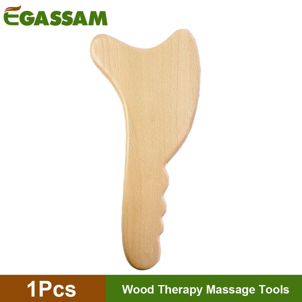 1Pcs Wooden Lymphatic Drainage Massager Paddle Manual Anti-Cellulite Gua Sha Tool Muscle Pain Relief Soft Tissue Therapy Device