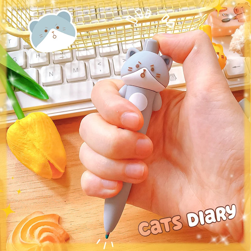 Kawaii stationery Aesthetic stationery items Office accessories cute cat ballpoint pens Portable Mini gel pen Pocket pen