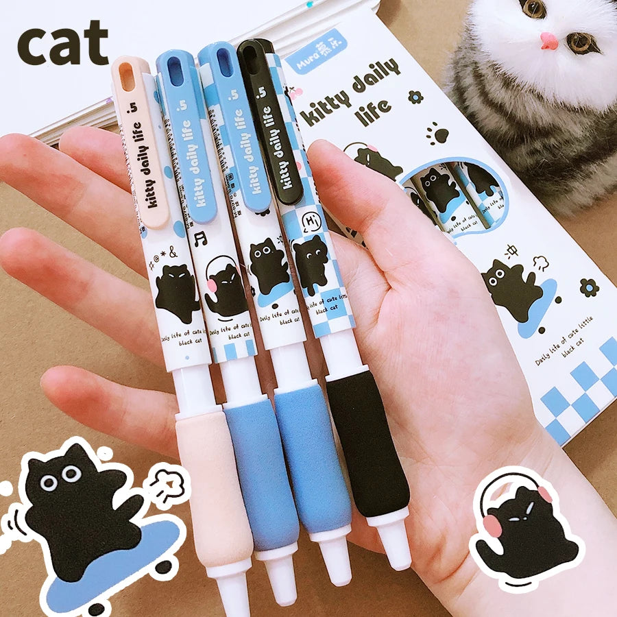 Aesthetic stationery items back to school cute cat Ballpoint pen gel pens Elegant pens Kawaii Stationery supplies cute pens