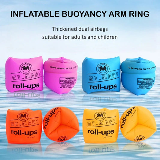 1 Pair Thickened Inflatable Water Sleeve for Children Adult Water Sports Pool Swimming Trainer Buoyancy Arm Rings Swimming Buoy