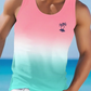 Summer Daily Casual Men's Tank Top Hawaiian Style Fish Print Men's Tank Top Seaside Party Men's Fashion Sleeveless T-shirt