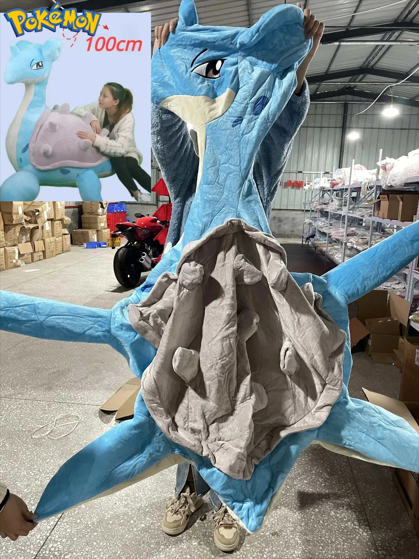 100CM Peluche Just Clothes Without Filler Pokémon Lapras Figure Plush Chenglong Plushies Note: Only Clothes, Only Leather Shells