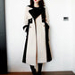 DEAT Woman Trench Coat Color Block With Belt Notched Full Sleeve Elegant High Street Style 2024 New Autumn Fashion 15TT172