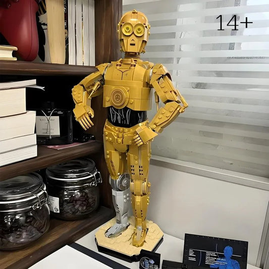 1140pcs MOC 75398 Space Wars C-3PO Droid Figure Action Model Building Blocks Home Decor Assembly Educational Toys Gift for Kids