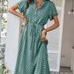 Ladies Polka Dot Print Shirt Dress Women Casual Midi Holiday Summer Dress Female Loose Women Beach Dress Sundress Robe Vestidos