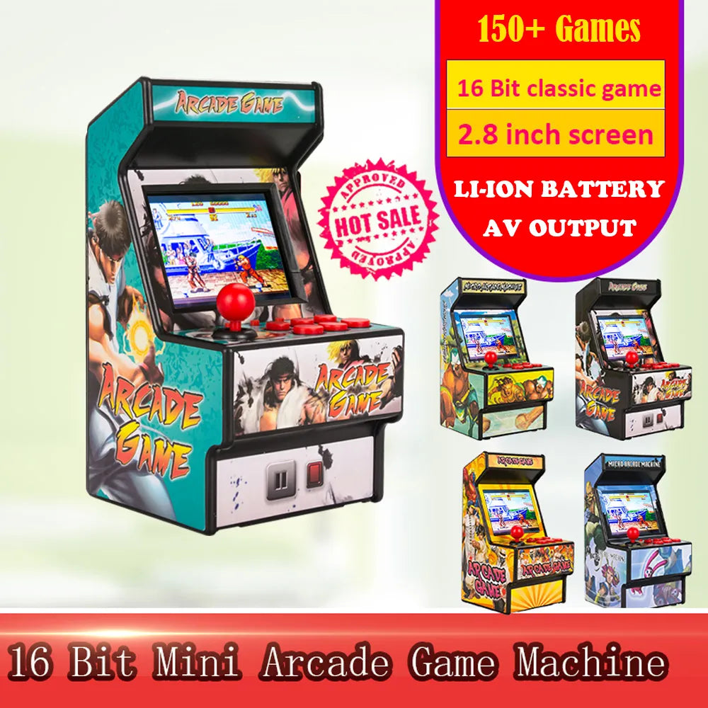 2.8-inch 16-bit Mini Handheld Video Arcade Game Portable Console (Built-in 150+ Classics Retro Game For SEGA)