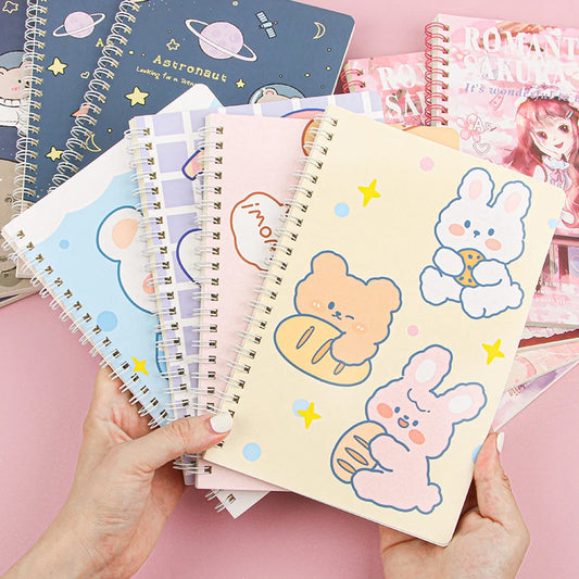 Cartoon Coil Book Cute Creative A5 Loose Leaf Notebook Stationery Wholesale High Appearance Level Students Line Diary Book