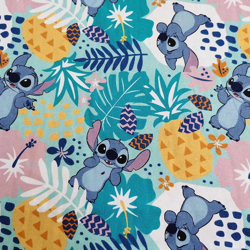 0.5X1.1 Meter Disney Lilo Stitch Cotton Fabric for Kids Clothes Textile Slipcover Sewing Quilting DIY Needlework Material