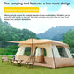 Travel Camping Tent with 2 Rooms Large Family Cabin Tent Breathable and Rainproof for 8-12 Persons Hiking Backpacking Beach