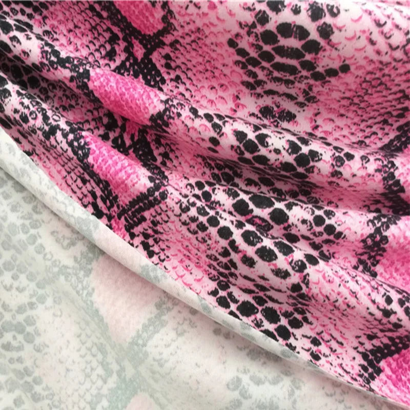 Good Soft Cotton/spandex 4-Side Elastic Milk Silk Pink Snake Pattern Printing Knit Fabric DIY Sew Dance Dress /T-Shirt