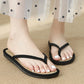 Women Flat Flip-flops Slippers Comfortable Non-slip Sandals Bamboo Rattan Flip Flop Home Bathroom Fashion Slippers Beach Slipper