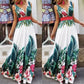 Chic And Elegant Woman Dress Beach Strappy Casual V neck Boho Floral Sleeveless Maxi Party Sundress