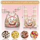 50pcs Cute Rabbit Ear Candy Bags Easter Party Gift Cookie Chocolate Packaging Bag 2025 Happy Easter Party Decoration Supplies