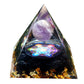 Amethyst Crystal Sphere Orgonite Pyramid with Obsidian Stone Energy Healing Chakra Orgone Collection EMF Protection Tool