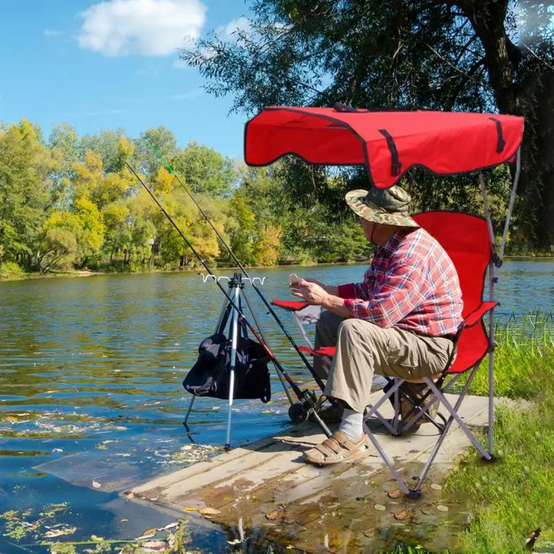 Folding Canopy Chair With Shade Portable Recliner Beach Chair Leisure Fishing Beach Outdoor Garden Lawn Camping Chair