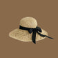 Korean handmade straw hat for women,Japanese small fresh sunshade hat for spring and summer outings,sunscreen hat