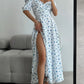 Women's Summer Dress Chiffon Elegant Floral Print Vintage Long Maxi Dress with Side Slits Sexy Summer Dresses for Women 2024