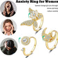 Luxury Anxiety Ring Fidget Spinner Ring for Women Crystal Flower Butterfly Animal Finger Ring Rotate Anti Stress Wedding Jewerly