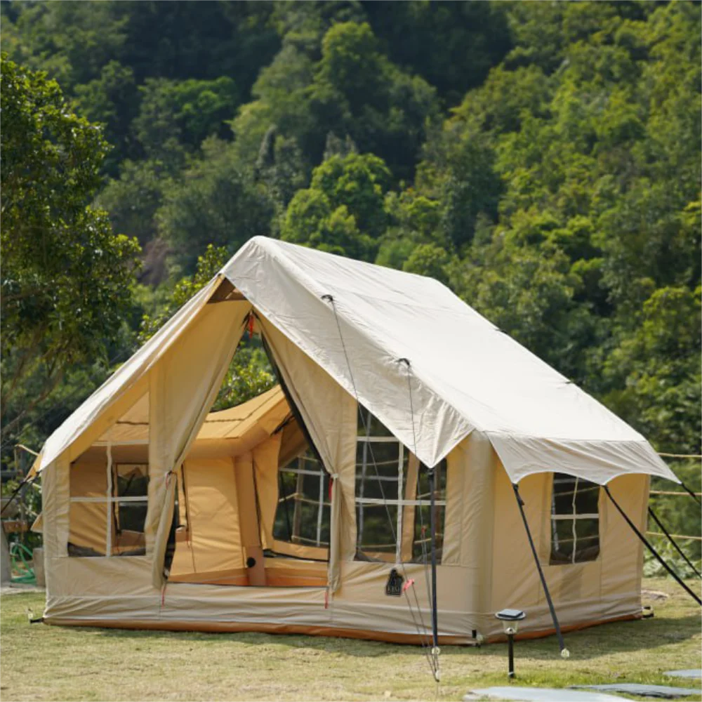 Premium Inflatable Tent4X3M Large Outdoor roof tents Best for 1-6 person camping air pole cotton tent family party