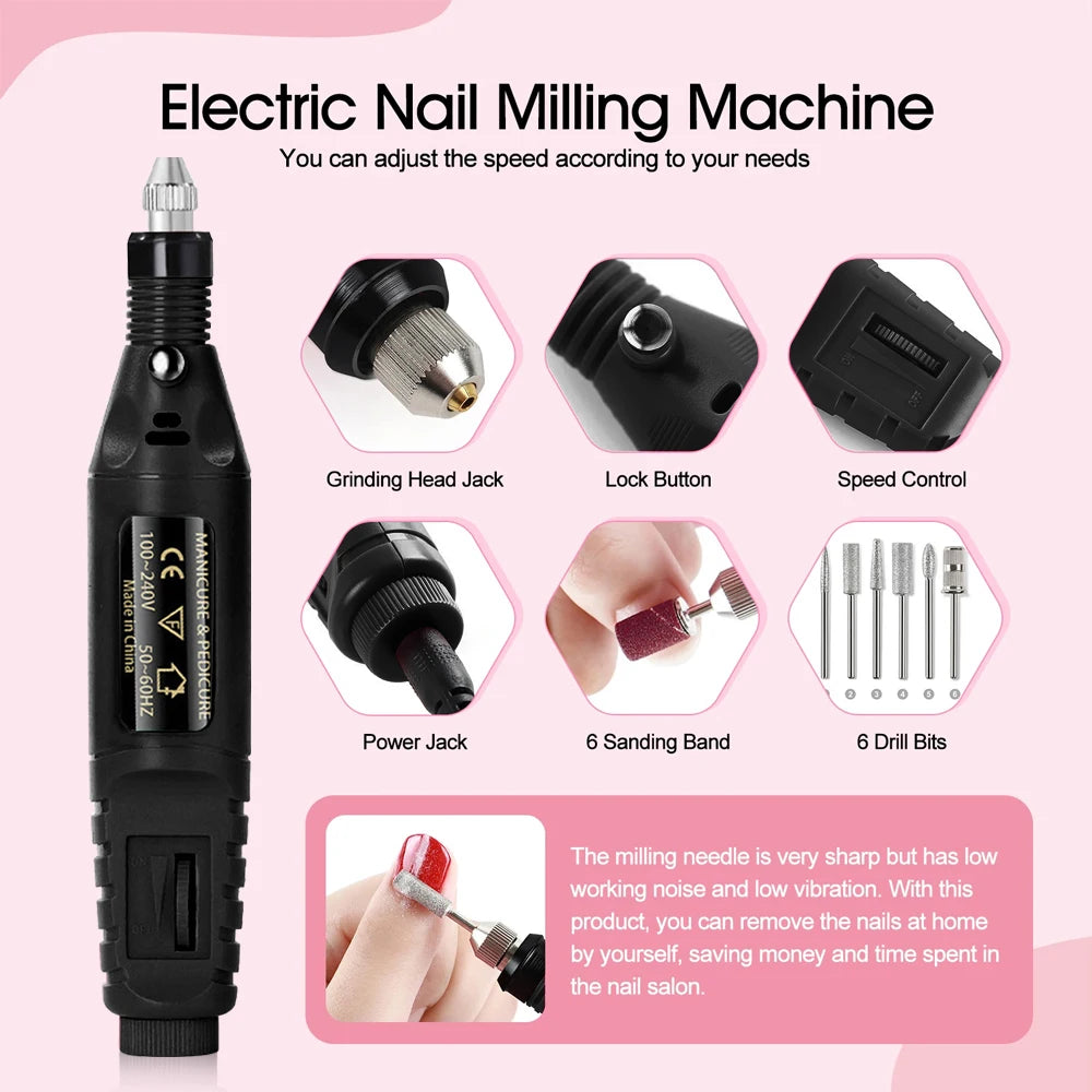 LINMANDA Fashion Electric Nail Sander Professional Nail Art Sanding File Pen Tools Nail Drill Machine Mill For Manicure Driller